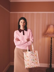 Cath Kidston Cream Valentines Print Large Book Bag - Image 6 of 6