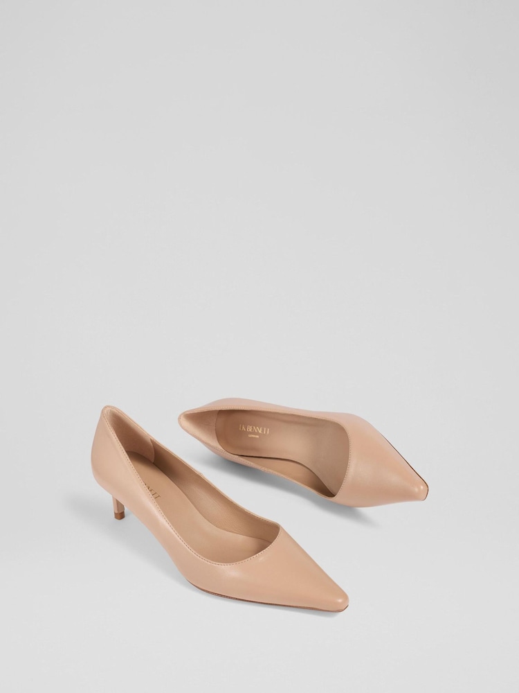 LK Bennett Natural Ava New Signature Trench Nappa Leather Court - Image 3 of 4