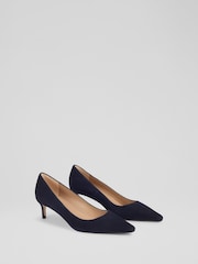 LK Bennett Blue New Ava Signature Navy Sandal - Image 2 of 4