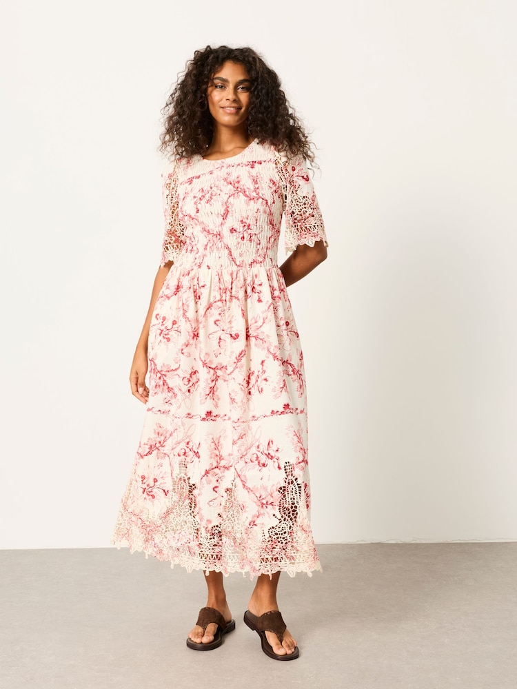 FatFace Alice Ivory Vintage Bloom Midi Dress - Image 1 of 6