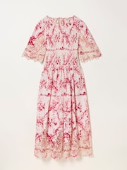 FatFace Alice Ivory Vintage Bloom Midi Dress - Image 6 of 6