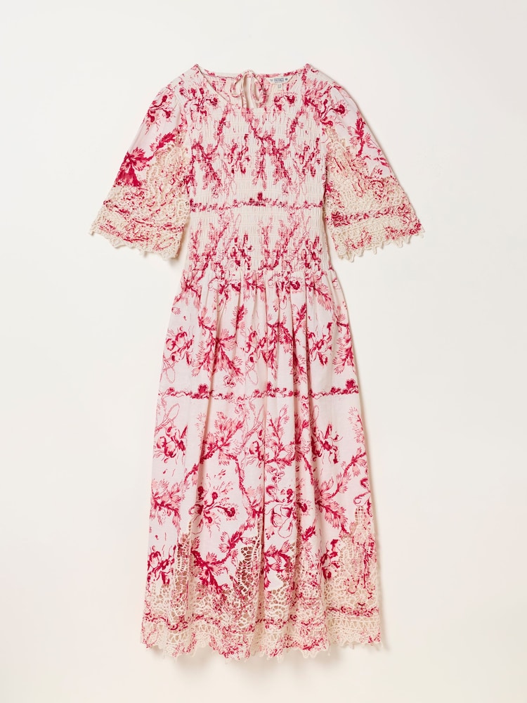 FatFace Alice Ivory Vintage Bloom Midi Dress - Image 6 of 6