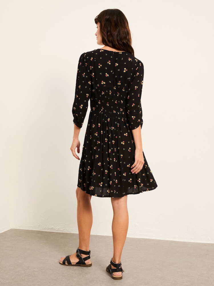 FatFace Anya Black Ditsy Pop Dress - Image 2 of 5