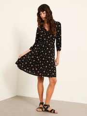 FatFace Anya Black Ditsy Pop Dress - Image 3 of 5