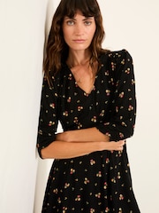 FatFace Anya Black Ditsy Pop Dress - Image 4 of 5