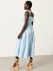 FatFace Martha Blue Stripe Midi Dress - Image 2 of 6