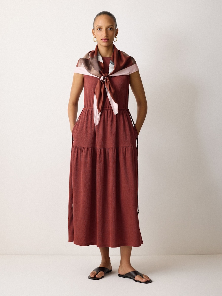 Jigsaw Light Brown Fine Crinkle Jersey Maxi Dress - Image 1 of 6