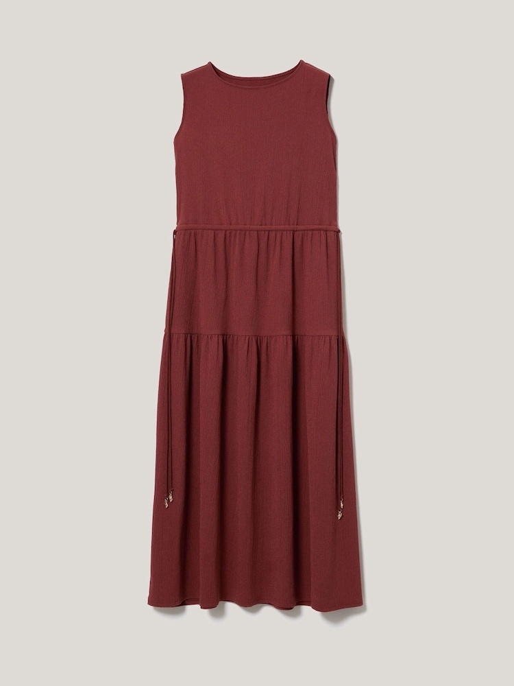 Jigsaw Light Brown Fine Crinkle Jersey Maxi Dress - Image 6 of 6