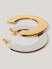 Jigsaw Green Two Tone Disc Hoop Earrings - Image 1 of 3