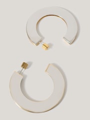 Jigsaw Green Two Tone Disc Hoop Earrings - Image 2 of 3