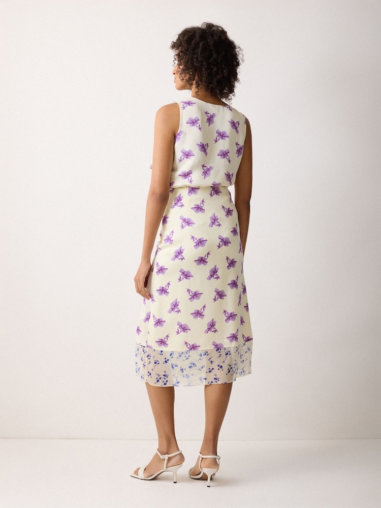 Jigsaw Purple Lily Silk Trim Layered Skirt - Image 2 of 4