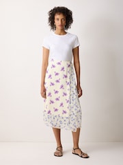 Jigsaw Purple Lily Silk Trim Layered Skirt - Image 3 of 4