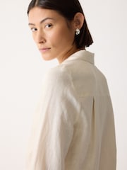 Jigsaw White Classic Linen Shirt - Image 3 of 5