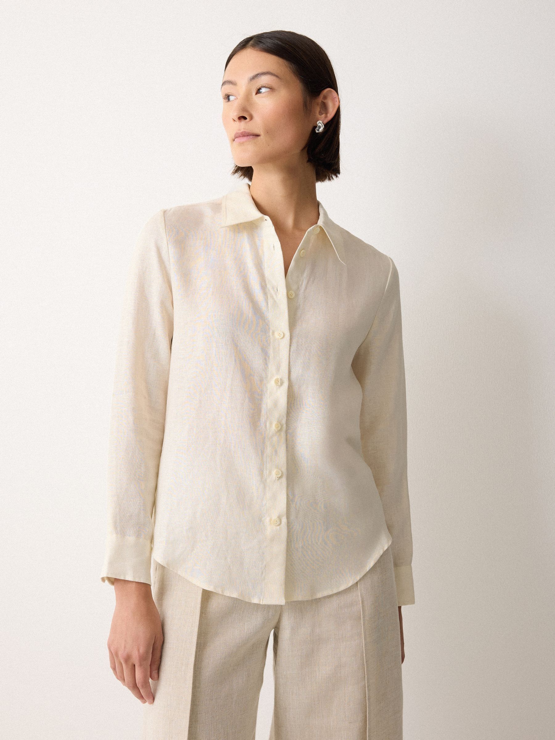 トップス LINEN/PAPER/WOOLWASHEDTWILLWPOCKETSHIRTS Wills Wrinkle Free Linen Long Sleeve Button Down - Taupe