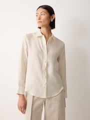 Jigsaw White Classic Linen Shirt - Image 4 of 5