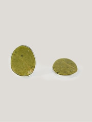 Jigsaw Green Jasper Disc Earrings - Image 2 of 4