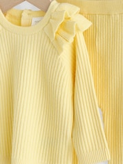 Amarillo - Set de 2 piezas con suéter y leggings de punto para bebé (0 meses - 3 años) - Imagen 11 de 11