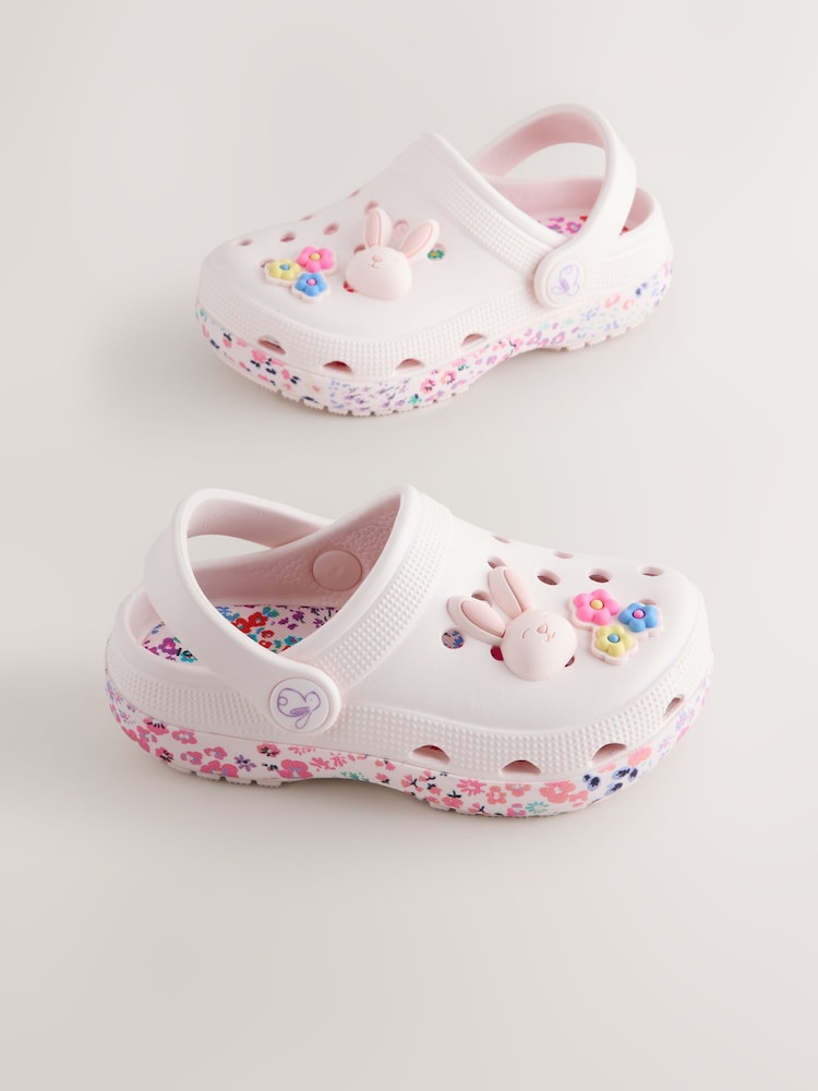 White/Pink Bunny Character Clogs - Image 1 of 5