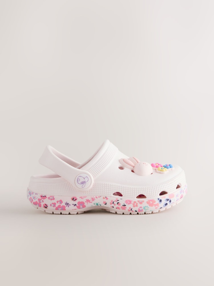 White/Pink Bunny Character Clogs - Image 2 of 5