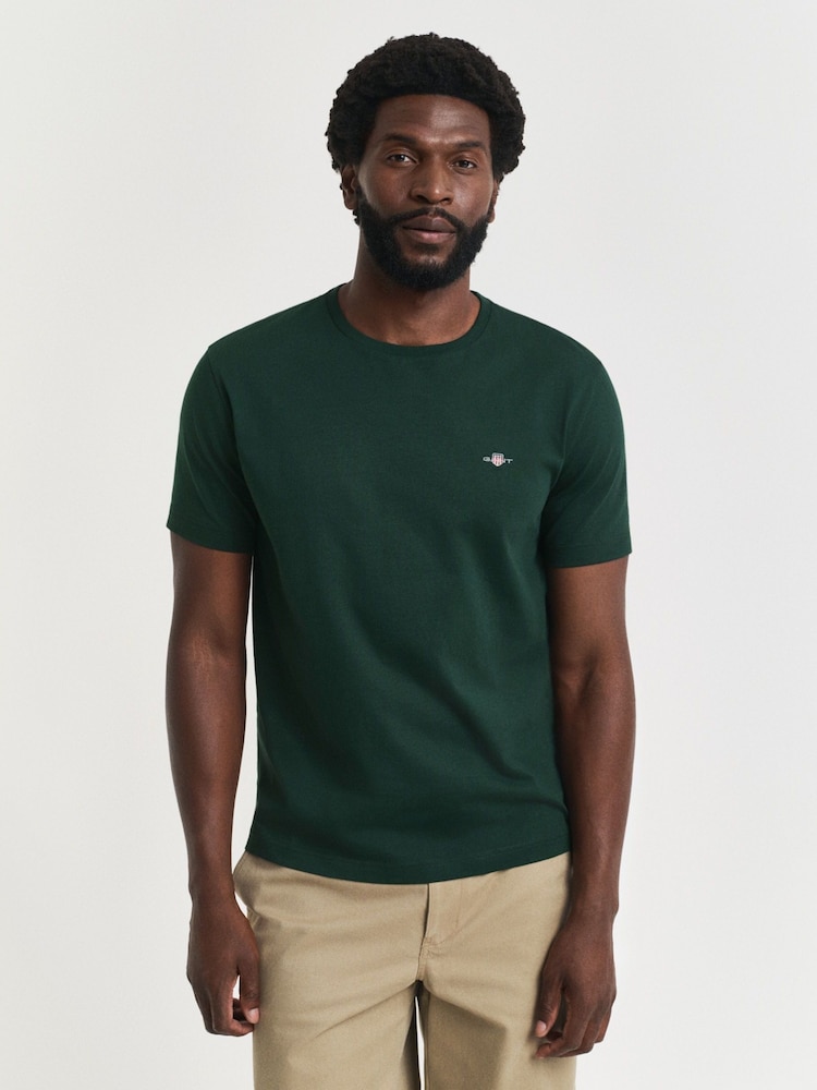 Verde - Camiseta com logotipo do escudo GANT - Imagem 1 de 5
