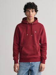 GANT Red Regular Fit Shield Logo Hoodie - Image 1 of 4
