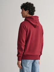 GANT Red Regular Fit Shield Logo Hoodie - Image 2 of 4
