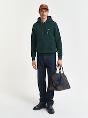 GANT Green Regular Fit Shield Logo Hoodie - Image 1 of 4