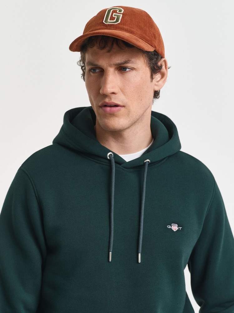 GANT Green Regular Fit Shield Logo Hoodie - Image 4 of 4