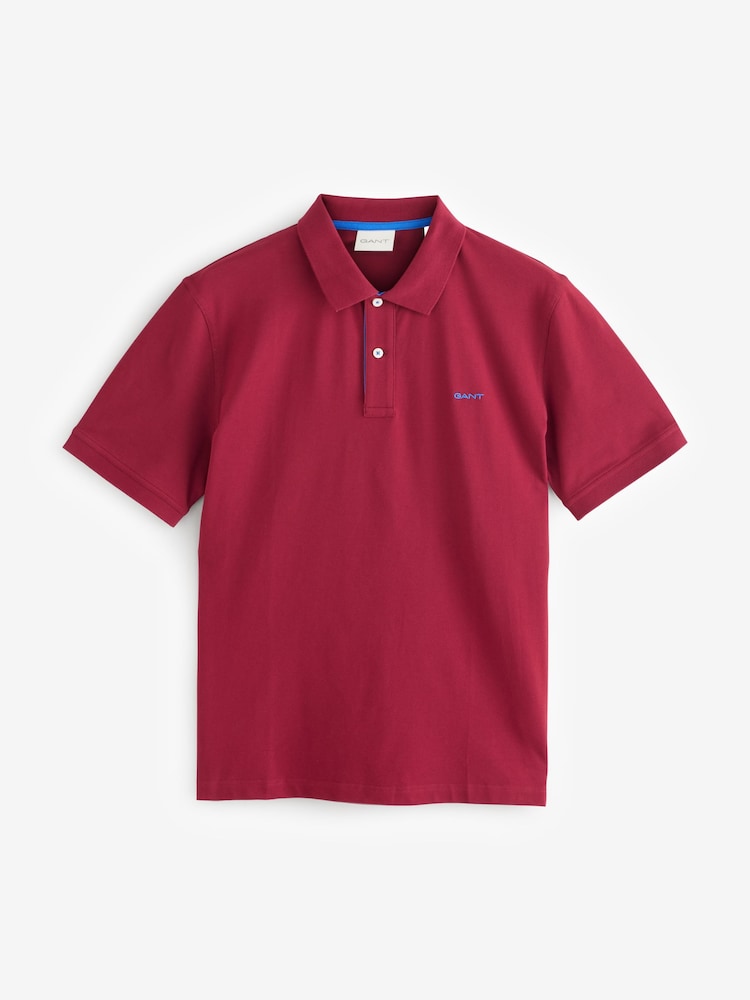 GANT Red Contrast Collar Polo Shirt - Image 1 of 1