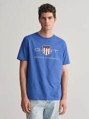 GANT Blue Shield Logo Cotton T-Shirt - Image 1 of 4