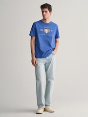 GANT Blue Shield Logo Cotton T-Shirt - Image 3 of 4