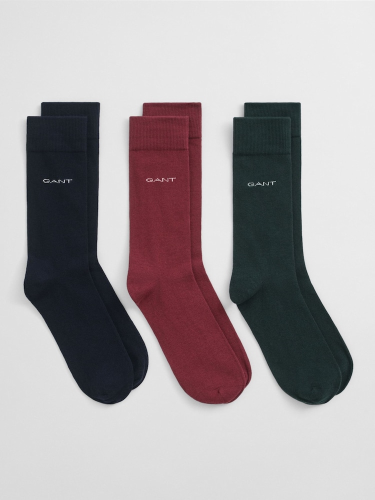 GANT Green Soft Cotton Socks 3 Pack - Image 1 of 1 GANT Green Soft Cotton Socks 3 Pack - Image 1 of 1
