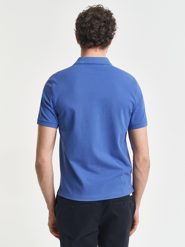 GANT Light Blue Regular Shield Polo Shirt - Image 2 of 4 GANT Light Blue Regular Shield Polo Shirt - Image 2 of 4