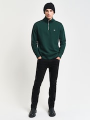 GANT Green Shield Logo Half Zip Sweatshirt - Image 4 of 5