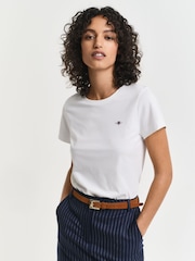 GANT White Shield Logo T-Shirt - Image 1 of 5