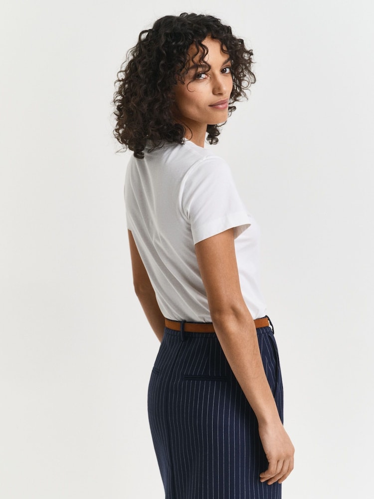 GANT White Shield Logo T-Shirt - Image 2 of 5