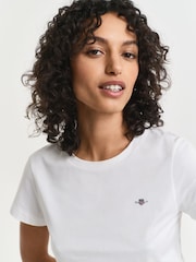 GANT White Shield Logo T-Shirt - Image 4 of 5