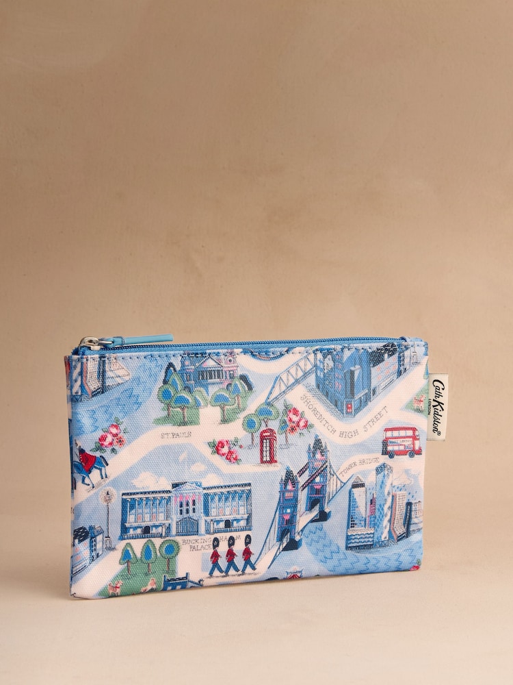 Cath Kidston Blue London Town Print Zipped Purse - Image 1 of 3