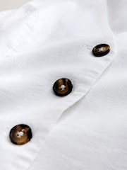 White Linen Blend Waistcoat - Image 2 of 3