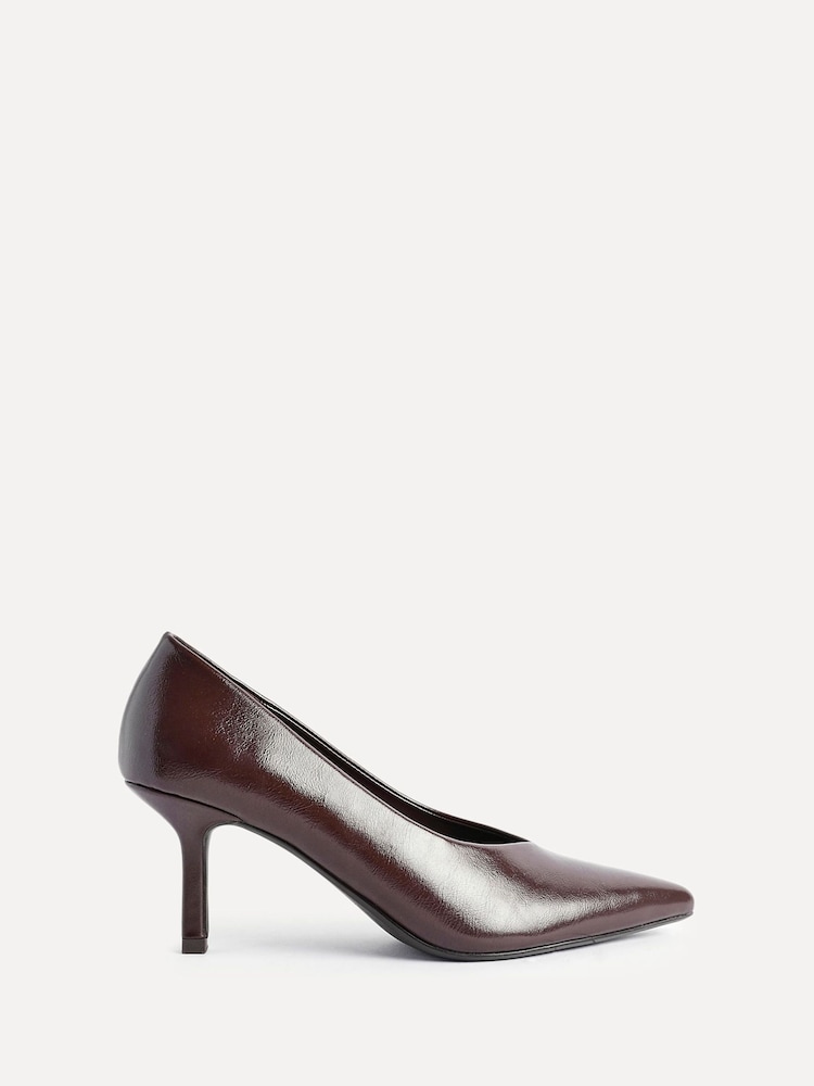 Linzi Brown Bellamy V-Shaped Closed Toe Court Heels - Image 2 of 5