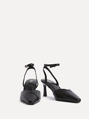 Linzi Black Siren Quilted Court Heels With Wrap Around Ankle Strap - Image 3 of 5