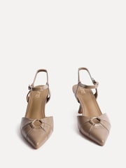 Linzi Natural Pivot Stiletto Court Heels With Eyelet Front Detail - Image 3 of 5