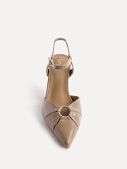 Linzi Natural Pivot Stiletto Court Heels With Eyelet Front Detail - Image 4 of 5