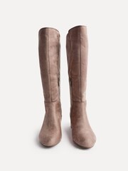 Linzi Nude Keaton High Leg Heeled Boots With Stretch Suede Back - Image 4 of 6