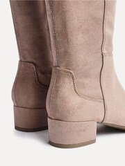 Linzi Nude Keaton High Leg Heeled Boots With Stretch Suede Back - Image 5 of 6