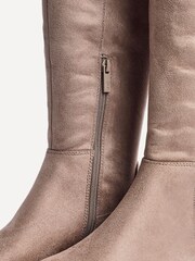 Linzi Nude Keaton High Leg Heeled Boots With Stretch Suede Back - Image 6 of 6