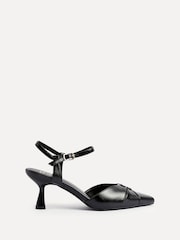 Linzi Black Pivot Stiletto Court Heels With Eyelet Front Detail - Image 2 of 5