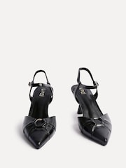 Linzi Black Pivot Stiletto Court Heels With Eyelet Front Detail - Image 3 of 5