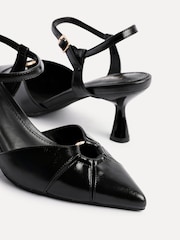 Linzi Black Pivot Stiletto Court Heels With Eyelet Front Detail - Image 5 of 5