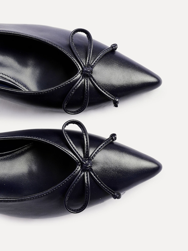 Linzi Blue Ribbon Slingback Courts Heel With Front Bow Detail - Image 5 of 5